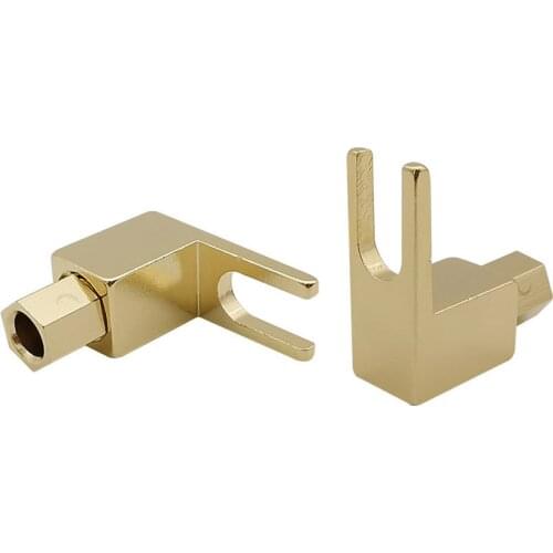 2Pcs/lot Right Angle Speaker 4MM Banana Plug Jack Connector 4mm Banana Male Plug Y Fork Spade Screw Solderless Connectors