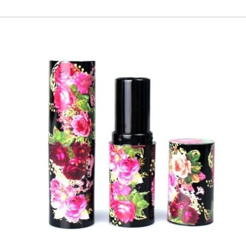 20/40/60/80pcs 12.1mm Round Retro Print Flower Chinese Style Buckle Lipstick Tube Lip Balm Container Packing Material