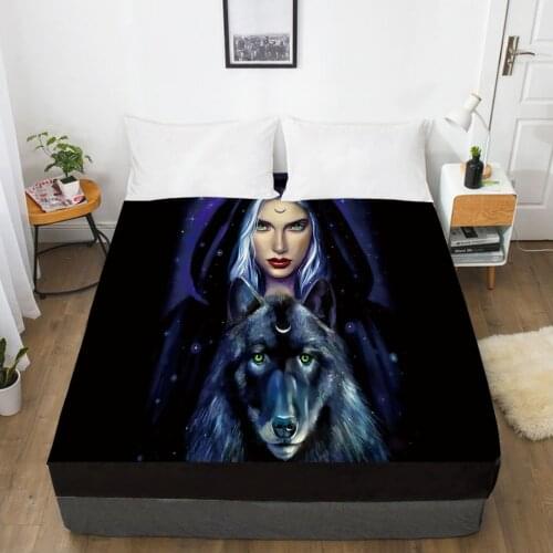 Elastic fitted sheet bed sheet With An Elastic Band 160x200/180/200/150x200 Mattress Cover Bed cover 1pc Skull Woman lady Hat