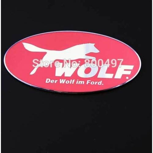 10 x Newest 3D Aluminium Alloy Car Trunk Emblem For Ford Wolf Car Accessories Adhesive Car Logo Car Styling Badge