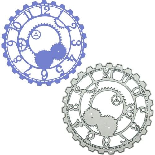Steampunk Gear Clock Face Pattern Metal Cutting Dies Scrapbooking DIY Photo Album Clipart Decorating Paper Cutter Die Mold