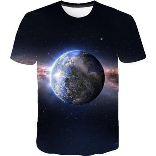 Summer Trend Men t-shirt 3D print Fashion O-Neck Earth graphic t shirts Personality Trend Hip-Hop Harajuku short sleeve t-shirts