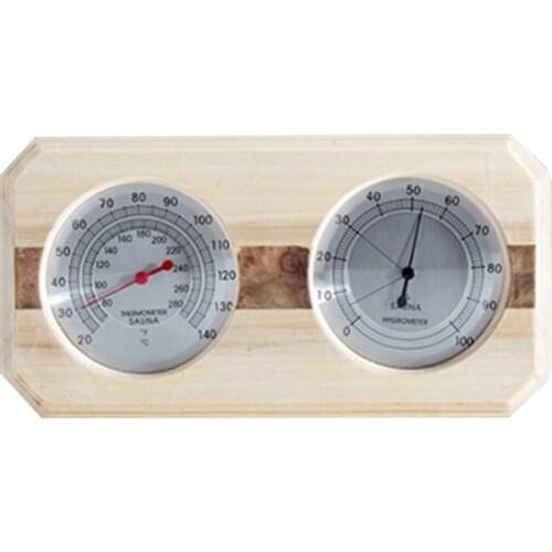 Wood Sauna Hygrothermograph 2 in 1 Double Dial Thermometer Hygrometer Sauna Room K0AB
