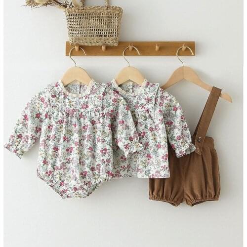 2pcs Baby Girls Clothes Set Floral Romper T-shirt+ PP Shorts Summer Newborn Baby Girls Clothes Infant Baby Girls Clothing Suit