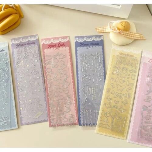 MINKYS New Arrival 2pcs/lot Kawaii Ribbon DIY Photocards Scrapbooking Sticker Decorative Stickers School Stationery