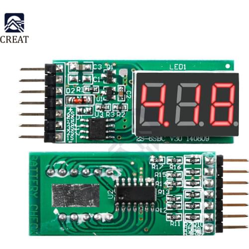 2-6s RC Digital LED Voltage Lipo Battery Meter Tester Indicator 2-6 cells LED Panel Voltmeter 2S-6S Li-Po /Li-ion/LiMn/Li-Fe