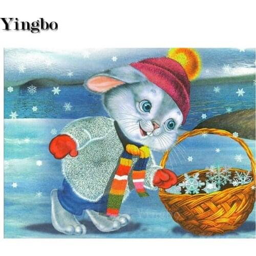 Cartoon rabbit Diamond painting full Square round diamond embroidery icon 5d diy diamond mosaic rhinestones Wall stickers decor