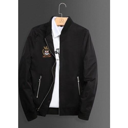 European Station High Quality Mens Fashion Slim Top White 2021 Spring And Autumn Embroidered Jacket Trendy Baseball Uniform