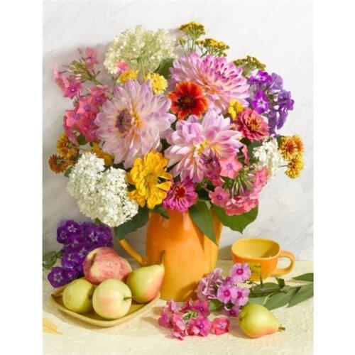 Flower Rose DIY Cross Stitch 11CT Embroidery Kits Craft Needlework Set Printed Canvas Cotton Thread Home Decoration On Sale