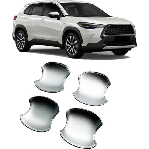 Door Handle Recess Cup Bowl Trim Cover ABS Chrome for Toyota Carola Cross 2020 2021