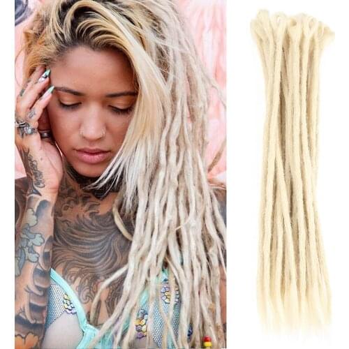 Natifah 20 Inch Synthetic Dreadlocks Men And Women Braids Handmade Crochet Braiding Hair Extensions Pink Ombre Color Hot Sale