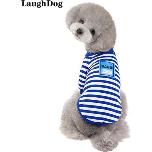 New Cute Puppy Kitty Sleepwear Dog Clothes Strips Pet Clothes Cotton Fashion Puppy Outfit For Dogs T-Shirt Pomeranian Chihuahua