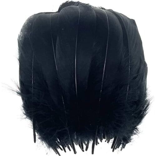 Wholesale 100pcs Goose Black Feathers DIY Jewelry Making Hat Hair Decoration Wedding Plumas Accessories Clothes Plumes 13-20CM