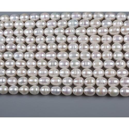 Wholesale 11-12mm White Oval Rice Shape Pearl for Bracelet Necklace Making
