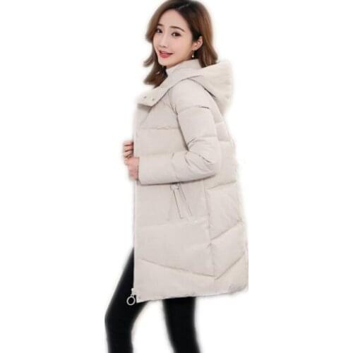 Autumn Winter Women Medium-Long Coats 2018 New Hooded Loose Winter Coats Female Plus Size 3XL Coat Casual Loose Parkas TopQ1022