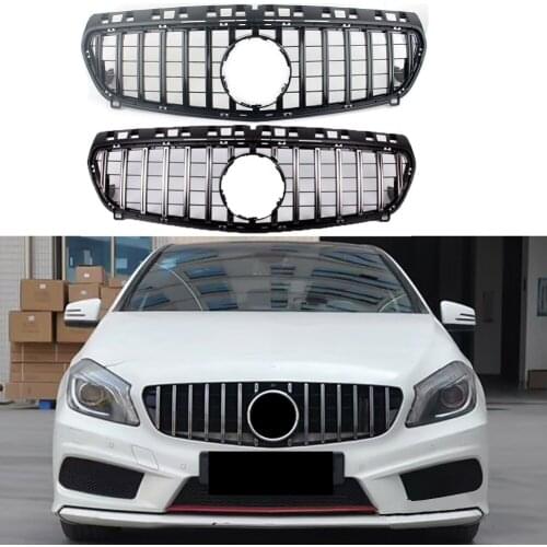 Front Bumper Racing Grill Billet Grille Cover For Mercedes-Benz W176 A-Class 2013-2015 GT Style