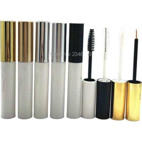 Empty Eyeliner Tube 10ml White Mascara Tube Empty Gold Cover Eyeliner Packaging 10ml Cosmetic Container Empty Mascara Tube 50pcs