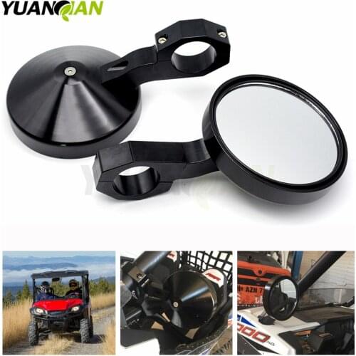 Adjustable 2" Heavy Duty Round Sport Mirror for Polaris Ranger and RZR and RZR S and XP Perimeter for Can Am Commander cage