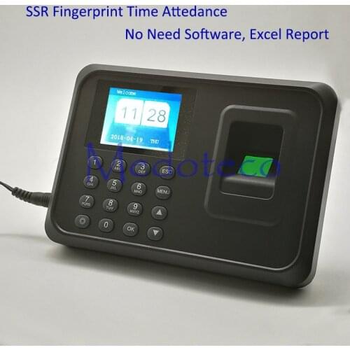 SSR Fingerprint Time Clock Recorder Auot Excel Report Time Attendance Employee Electronic Fingerprint Time Attendance