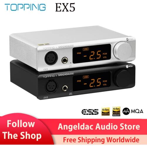 TOPPING EX5 MQA DAC Headphone Amplifier ES9038Q2M*2 Bluetooth 5.0 Decoder with Remote Control