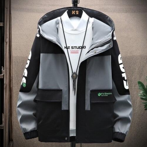 New Jackets Mens Autumn Fashion Hip Hop Windbreaker Coats Casual Man Cargo Bomber Jackets Spring Outwear Streetwear Tops Cloth