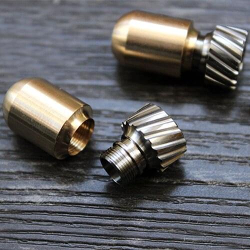 1PC EDC Brass Copper Paracord Knife Bead Outdoor Camping Pocket Tool Umbrella Rope Zipper Head Flashlight Pendants Accessories