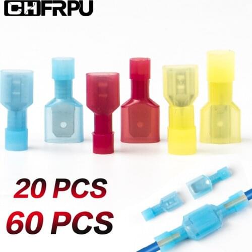 20Pcs 10 sets 60PCS 30 sets Spade type insulated terminal female and male connector terminal cable butt joint terminal crimping