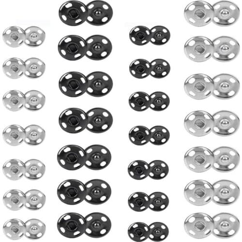 200 Sets 10mm 8.5mm Sew-on Snap Buttons Metal Snap Fastener Buttons Press Button for Sewing Clothing