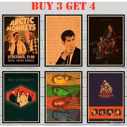 29 Designs Arctic Monkeys Kraftpaper Poster Alternative Abstract Art Painting Funny Wall Sticker 42X30cm