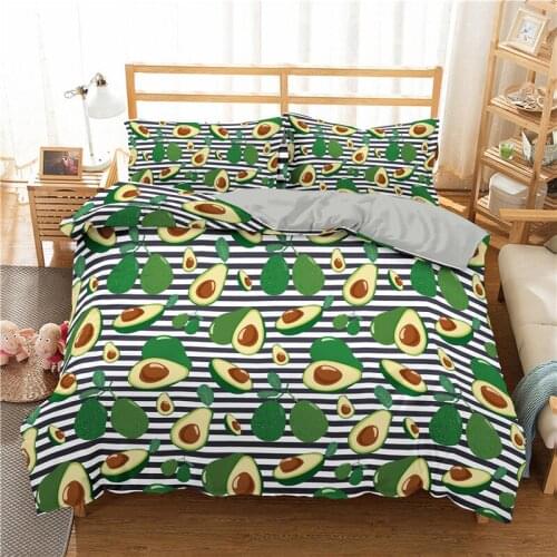 3D Avocado Pattern Printde Duvet Cover PillowcaseBedding Set Bedroom Child Quilt Covers Home Textiles Single King 2/3 Pcs