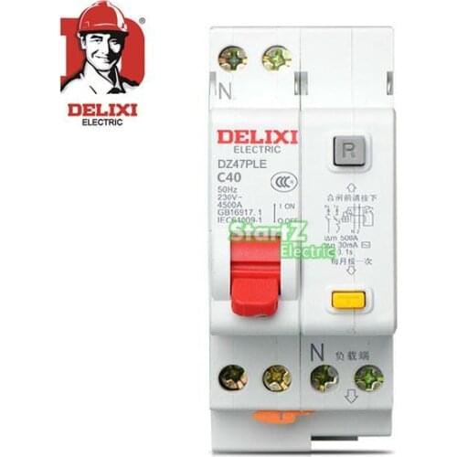 40A 1P+N DPNL RCBO Circuit Breaker DE47LE DELIXI