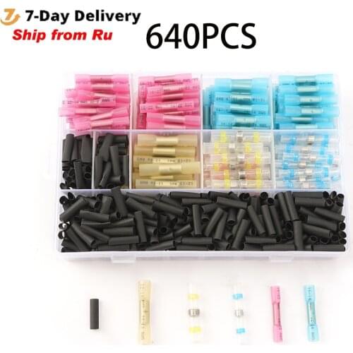 640PCS Heat Shrink Connectors Waterproof Solder Wire Connectors & Heat Shrink Butt Crimp Connectors - Electrical Connectors