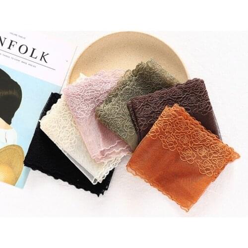 Badinka 2021 New Korean Rose Flower Lace Scarf Headscarf Echarpe Femme Fashion Hair Head Belt Face Scarfs for Women Mufflers