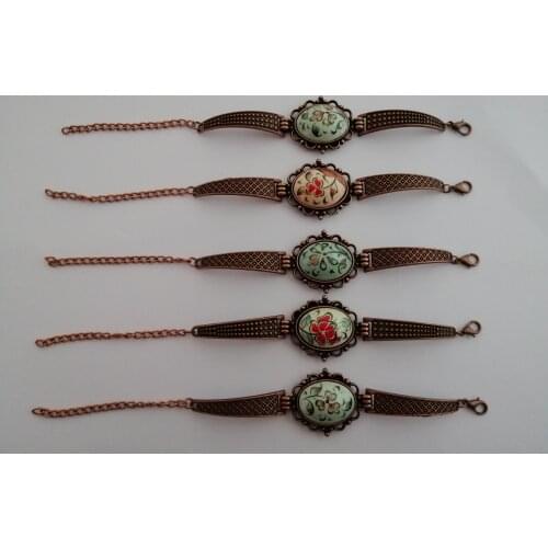 Ceramic stone hand embroidered circle bracelet bracelets for women jewelery valentines day jewelry valentines day gift bracelet