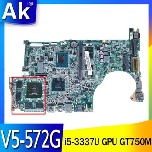 DA0ZQKMB8E0 For ACER V5-572G V5-472G V4472 V5-572 notebook motherboard CPU i5 3337U GPU GT750M 4GB RAM 4GB 100% test work