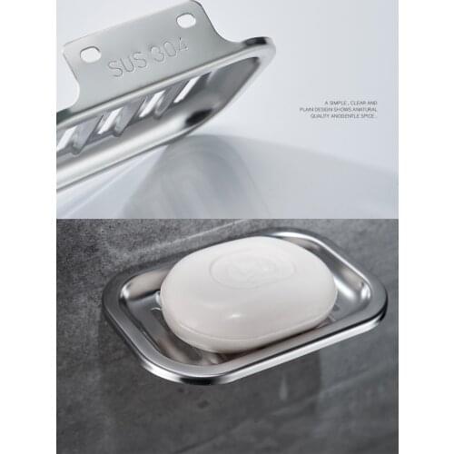 Punch or no punch Stainless Steel Soap Dish Bathroom Storage Soap Rack Plate Box Container Wall Storage Rack Holder