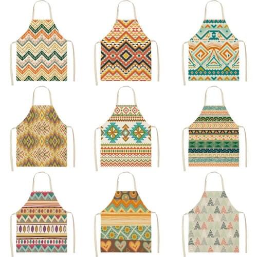 Geometric Pattern Apron Nordic Style Sleeveless Apron Party Cooking Apron Cotton And Linen Fashion Beautiful Apron