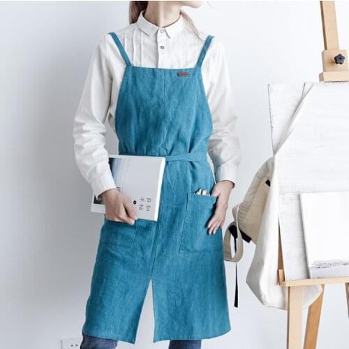 Cotton linen apron denim apron kitchen baking coffee shop Florist apron aprons for woman apron kitchen garden apron