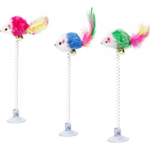 Funny Pet Cat Toys Mice Shape 21cm False Mouse Bottom Sucker Elastic Cats plush Toy Pet Products