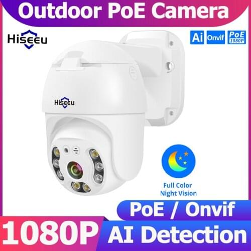 Hiseeu 1080P HD Wifi IP Camera POE Outdoor Night Vision Smart Home Security Icsee Wifi CCTV Camera Video Surveillance Camera