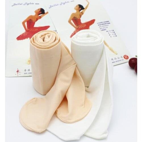 Girls Women Footed Ballet Dancing Tights Microfiber Velvet White Nude Performance Dance Stockings Pantyhose With Gusset