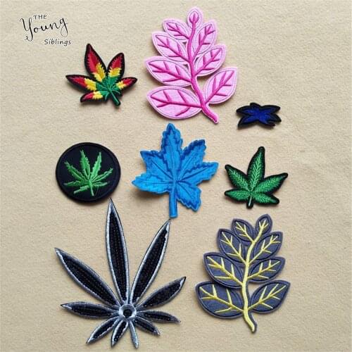 Beautiful Mixed Padded Leaf Shape Appliques For Clothes DIY Embroidery Patch iron On Embroidery Badge thermo-stickers Sewing