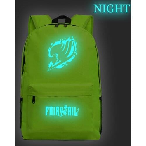 Beautiful Fairy Tail Luminous Back to School Gift Mochila Students Book Backpack Fashion New Pattern Travel Knapsack for Teens