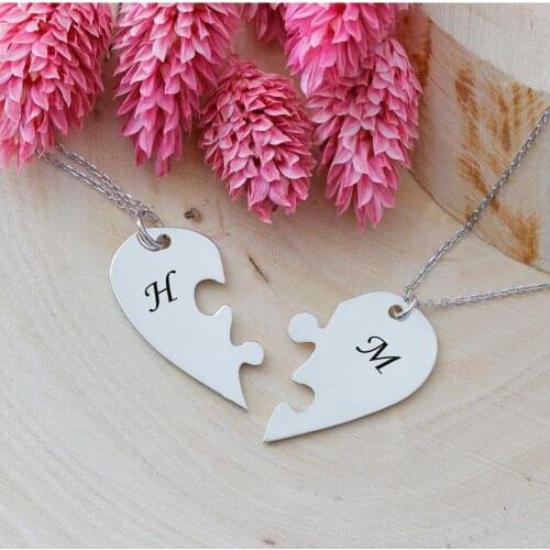 SPECIAL DESIGN HEART PUZZLE PENDANT (PAIR)