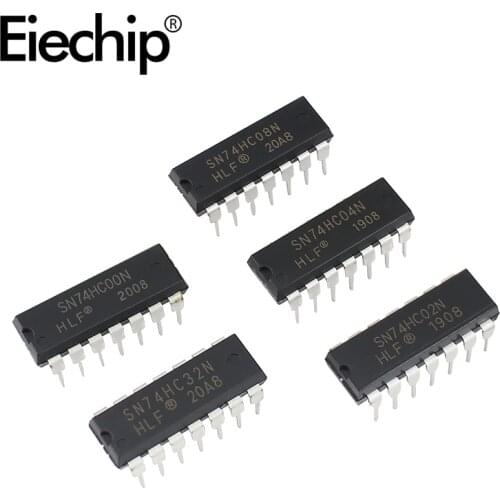 Logic IC SN74HC00 SN74HC02 SN74HC04 SN74HC08 SN74HC32 DIP package,CMOS Integrated Circuits (ICs)Logic Gates and Inverters