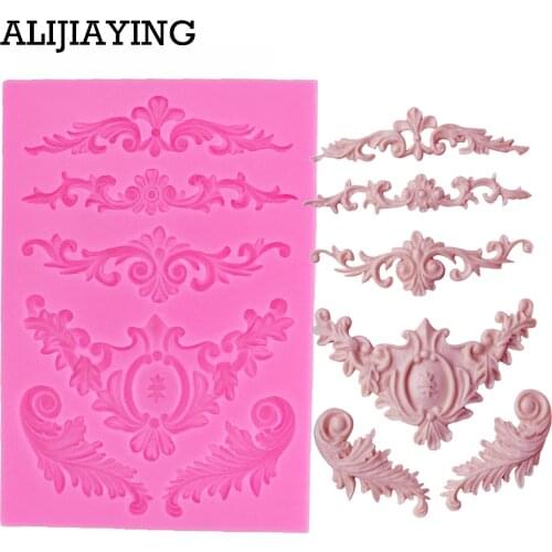 M0230 Flower vine Lace Cake Mold Silicone Molds Chocolate Sugarcraft Fondant Christmas Wedding Party Cake Decorating Home Tools