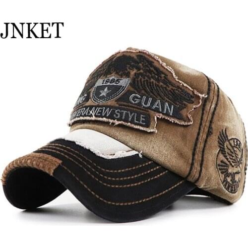 JNKET Fashion Embroidery Unisex Baseball Cap Washed Fabric Baseball Hats Outdoor Sports Sunhat Adjustable Snapbacks Hats