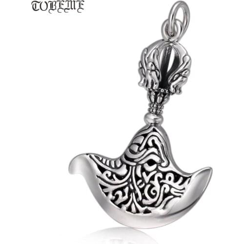 NEW 100% 925 Silver Necklace Pure Silver Tibetan Vajra Knife Pendant Necklace Buddhist Dorje Knife Amulet Pendant Necklace