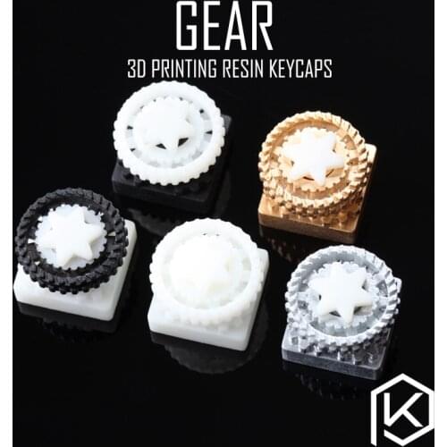 Novelty Shine Through Keycaps 3d printed print printing pla gear turbo custom mechanical keyboards light Cherry MX compatible