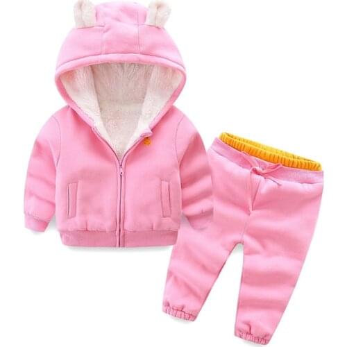 Girls autumn winter clothing set children warm coat+pants 2pcs girl tracksuits costume casual kids sport suits for girls